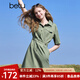 百圖betu女裝2025夏季新款連衣裙萊塞爾棉混紡工裝短裙裙子女2503D04 淺綠 L
