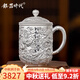 銀器時(shí)代純手工浮雕九龍茶缸杯足銀帶蓋銀杯足銀999家用茶杯水杯子 亮銀款260克310毫升足銀999+證書(shū)
