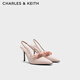 CHARLES&KEITH緞面蝴蝶結尖頭高跟涼鞋女生日禮物CK1-60361556 Light Pink淺粉色 36