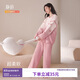 靜韻【超柔軟】半邊絨睡衣女款秋冬季加厚保暖套裝愛(ài)心甜美家居服