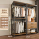 英邁倫步入式金屬衣柜家用臥室落地式掛衣架開(kāi)放式衣帽架衣帽間架子組裝 組合【兩層+兩抽】120*50*220cm