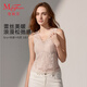 曼妮芬[舒暖蕾絲]莫代爾美背保暖背心女內衣防寒抗菌親膚透氣加厚打底衫 氣泡香檳 M (165) 適合101-120斤
