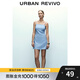 UR夏季新款女時(shí)髦休閑簡(jiǎn)約短款吊帶牛仔連衣裙UWG840145 淺藍 XS