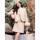 DRPR品牌女裝小香風(fēng)套裝裙女2025冬季名媛氣質(zhì)毛呢外套半身裙兩件套 米白色 L
