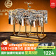 拉普尼司 LAPUNES德國品牌水晶玻璃威士忌杯專(zhuān)用酒吧雕花洋酒杯套裝高級感新婚禮物 冰花6只裝+杯架