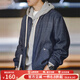 馬登工裝 美式復古休閑牛仔外套cityboy翻領(lǐng)男士教練夾克潮流痞帥秋季 深藍色 (寬松偏大) M