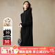 晚白【新品】2025秋冬款時(shí)尚簡(jiǎn)約裙子純色寬松半高領(lǐng)含羊毛連衣裙 黑色 M