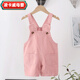 凌卡戚2025新款兒童0123歲男女背帶褲春夏裝卡通可愛(ài)兜兜可開(kāi)檔 粉色簡(jiǎn)潔(短褲) 66