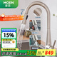 摩恩（MOEN） 水龍頭 可抽拉59銅冷熱水凈鉛廚房龍頭 水槽洗碗池龍頭Sleek系列 高端金色防指紋：雙出水抽拉龍頭