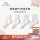 英氏輕薄網(wǎng)眼賽絡(luò )紡兒童襪子女童夏季薄款女孩中筒襪公主襪蝴蝶結款L