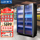 新飛（Frestec）網(wǎng)紅商用啤酒柜保鮮柜風(fēng)冷無(wú)霜全屏柜酒吧冰箱KTV冰柜雙門(mén)冷藏飲料蛋糕酒水展示柜 網(wǎng)紅雙門(mén)輕奢款1000*580*1800