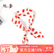 絲界【禮物甄選】真絲長絲巾法式復(fù)古絲巾細(xì)窄絲巾飄帶窄巾通勤百搭 白紅 90*5cm
