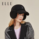 ELLE泰迪絨棒球帽女士秋冬季戶(hù)外保暖護耳加絨燈芯絨鴨舌帽耳罩 黑色