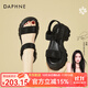 達芙妮厚底涼鞋女款2025新款夏季外穿黑色運動(dòng)軟底夏天女鞋沙灘鞋 黑色 36 (230mm) 標準碼