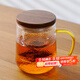雅集高檔玻璃杯錘紋茶嶼悠覺(jué)杯木蓋款泡茶杯辦公室茶道喝茶杯450ml