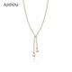 AJIDOU阿吉豆項鏈女秋冬新款珍珠串珠毛衣鏈輕奢小眾高級感配飾通勤百搭