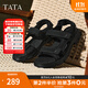 TATA/他她2025夏商場(chǎng)同款時(shí)尚百搭舒適厚底涼鞋男新款27B17BL5 黑色 42