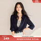 伊芙麗（eifini）蔣欣代言【十年銷(xiāo)冠】不易皺簡(jiǎn)約職業(yè)必入襯衫女春秋通勤白色上衣 淺藏青 M 100-110斤