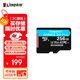 金士頓（Kingston）256GB TF（MicroSD）存儲卡 內存卡U3 V30 A2 4K適配大疆Pocket 3/Action 5/無(wú)人機/運動(dòng)相機/監控