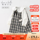 戴維貝拉（DAVE＆BELLA）女童連衣裙小香風(fēng)格子裙兒童公主裙洋氣寶寶裙子秋季2025新款童裙 黑白格【現貨】 90 cm（建議身高80-90cm）