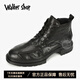 Walker Shop馬丁靴男【甄選頭層牛皮】2025新款真皮拉鏈短靴加絨商務(wù)工裝靴 黑色 40 （皮鞋碼）