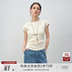 自巧小個(gè)子設計感修身短袖T恤女小眾2025夏季新款顯瘦圓領(lǐng)短上衣 巧米色 S （3碼）