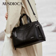澳迪佳真皮波士頓包包女款2026年新款女包媽媽包大容量斜挎包生日禮物女 黑色【送女友老婆女生新年禮物走心實(shí)用】