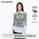 ANN ANDELMAN【明星同款】官方直營(yíng)中長(zhǎng)款拼接襯衫假兩件針織衫女 灰色 XS