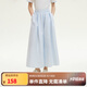 ELLE KIDS童裝 法式條紋闊腿裙褲女童夏季新款度假風(fēng)九分裙形褲子 藍條紋 165 （M）