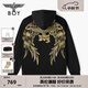 BOY LONDON【燦若繁星】秋情侶外套重工連帽開衫衛(wèi)衣N06904 黑色金色翅膀 S