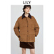 LILY2025冬新款女裝巴恩風(fēng)90鴨絨撞色燈芯絨羽絨服加厚保暖外套 732巧克力色 L