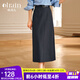 Olrain歐芮兒灰色半身裙女裝秋季氣質(zhì)通勤中長(cháng)款直筒裙子 灰色 M 160/68A/M