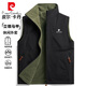 皮爾卡丹（pierre cardin）棉馬甲男士秋冬季工裝戶(hù)外寬松百搭雙面穿立領(lǐng)上衣 黑色 2XL