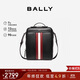 BALLY巴利【秋季煥新】男包牛皮革經(jīng)典條紋單肩包斜挎包6308448 黑色 