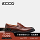 愛(ài)步（ECCO）*樂(lè )福鞋男 牛皮男士休閑皮鞋商務(wù)鞋一腳蹬皮鞋都市倫敦525654 HL 深棕紅52565401053 40