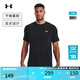 安德瑪（UNDERARMOUR）Tech男子干爽反光訓練運動(dòng)短袖T恤1377054 黑色001 M