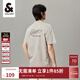 杰克·瓊斯（JACK&JONES）男裝短袖t恤男夏季新款潮流100%純棉休閑半袖T恤男士刺繡純色短袖 C02 倫霧灰 M 175