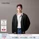 Calvin KleinJeans25秋季新款男士休閑學(xué)院ck字母提花紐扣V領(lǐng)針織開衫4RD389G UB1-太空黑 M