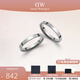 丹尼爾惠靈頓（DanielWellington）dw戒指女男 閃耀星辰情侶戒指素圈對戒 生日禮物送女友 典雅銀一對【碼數(shù)備注】