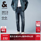 杰克·瓊斯（JACK&JONES） 潮流時(shí)尚LOGO皮標彈力修身水洗貓須舒適百搭牛仔褲男裝225132035