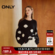 ONLY秋冬甜美百搭休閑波點(diǎn)圓領(lǐng)含羊毛針織衫女|124313032 E40 煤黑色 M (165) 84A