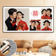 現代簡(jiǎn)約鋁合金婚紗照放大相框掛墻兒童全家?？蛷d臥室床頭照定制 拼圖-4張C款 36寸60x90厘米掛墻-送8寸擺臺