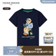 Teenie Weenie Kids小熊童裝24春夏款男童全棉清爽百搭短袖T恤 藏青色 130 cm