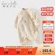 戴維貝拉（DAVE＆BELLA）初生嬰兒衣服毛絨寶寶連體衣幼童爬服哈衣冬裝新款小童包屁衣 米色【現貨】 90cm （建議身高80-90cm）