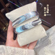 梵際足銀9999貓眼拉絲閉口手鐲國潮風(fēng)時(shí)尚輕奢氣質(zhì)百搭年輕款送女友 足銀貓眼手鐲 約40克內徑54mm