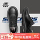 斯凱奇（Skechers）男士運動(dòng)皮鞋軟底足弓支撐運動(dòng)鞋系帶紳士商務(wù)鞋 BLK黑色 42.5