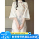 芃婷新款改良旗袍2025年夏季新中式花朵大袖女披肩冬季加絨加厚日常 蝶夢(mèng) L 建議105-115斤