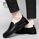 普步仕品牌一腳蹬豆豆鞋男2026秋季真皮軟皮商務(wù)休閑鞋中年軟底防臭皮鞋 黑色 42