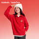 巴拉巴拉【balaOne】童裝男女童寬松針織紅色毛衣新年拜年服百搭兒童毛衫