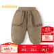 巴拉巴拉兒童羽絨褲女童外穿長(cháng)褲冬季保暖褲時(shí)尚洋氣精致甜美可愛(ài) 咖啡A51212 90